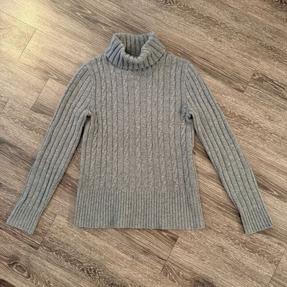 J. Crew Wool Cashmere Blend Cable Turtleneck